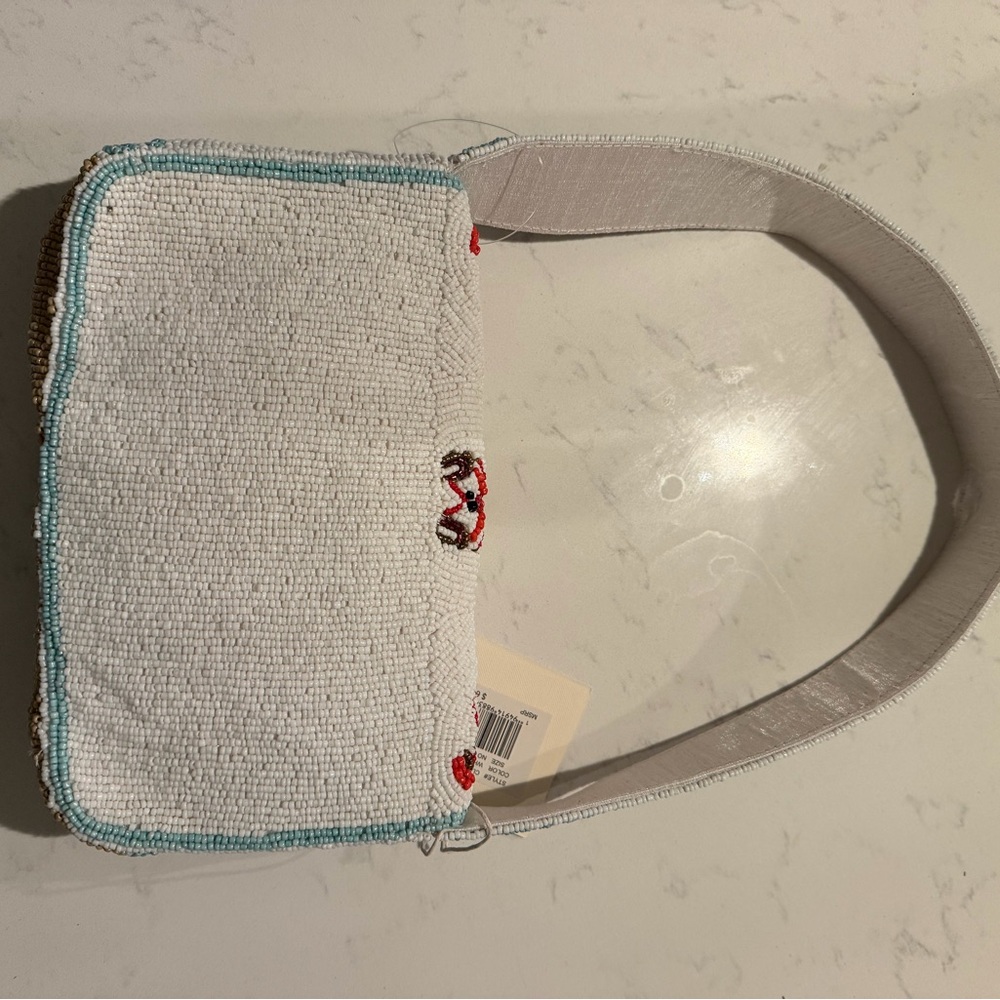 White Beaded Lobster Bag - Picture 3 of 4